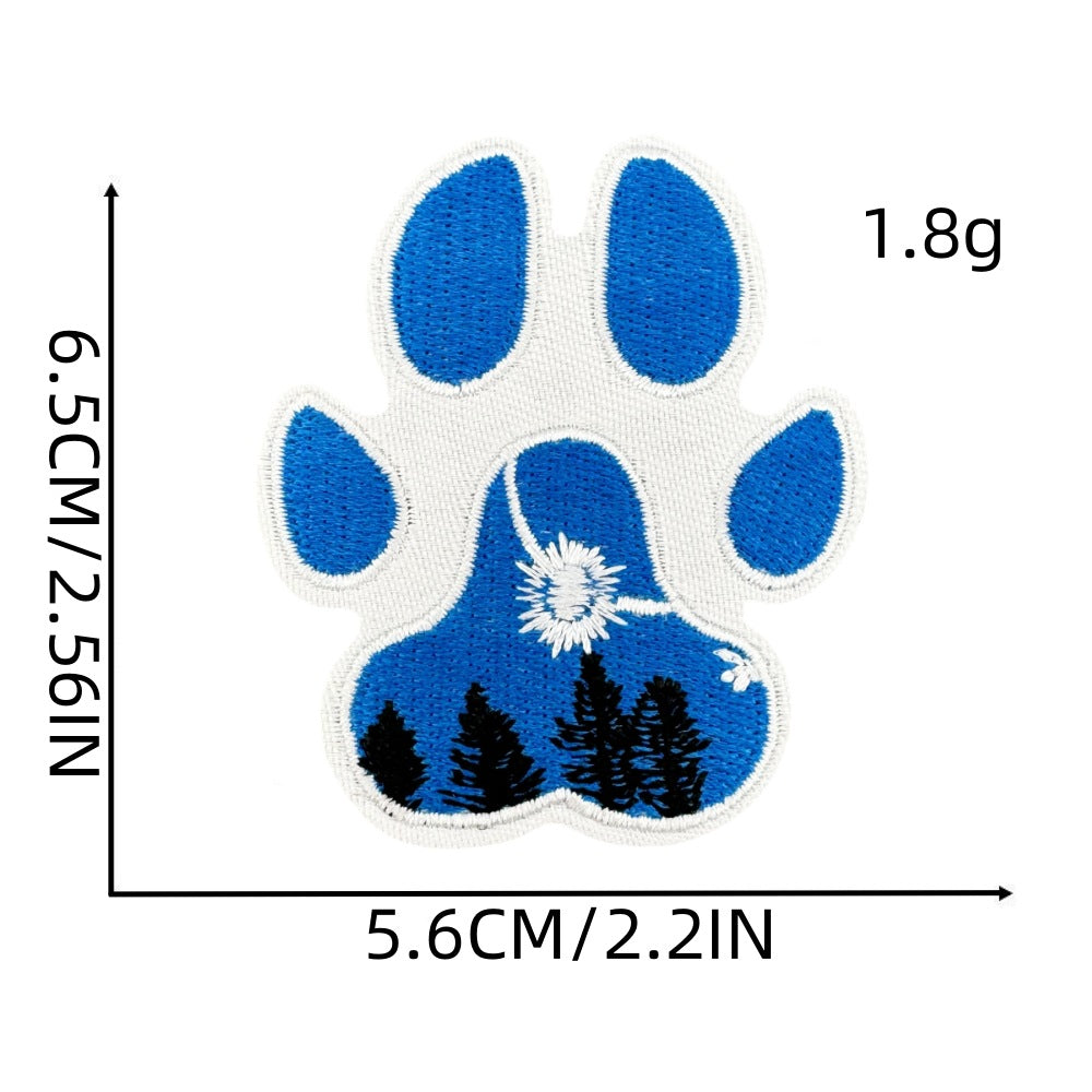 Wholesale Cute colorful bear paw fabric patch embroidery